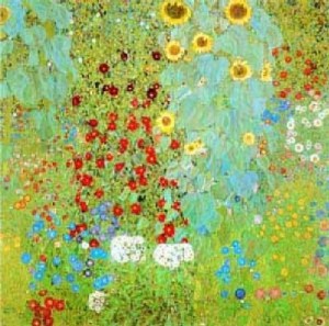 Gustav-Klimt-Country-garden-with-sunflowers fiori, psicoterapia Roma